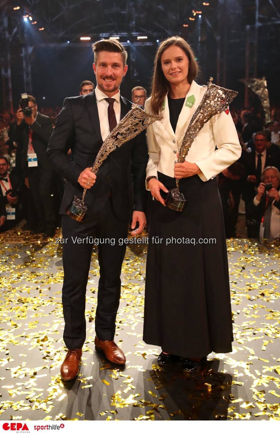 Marcel Hirscher und Vanessa Herzog (AUT). Photo: GEPA pictures/ Christian Walgram