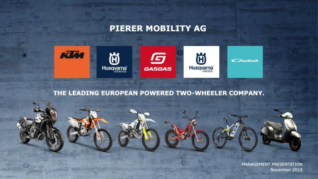 Pierer Mobility AG - Unternehmenspräsentation 11/2019 (10.01.2020) 