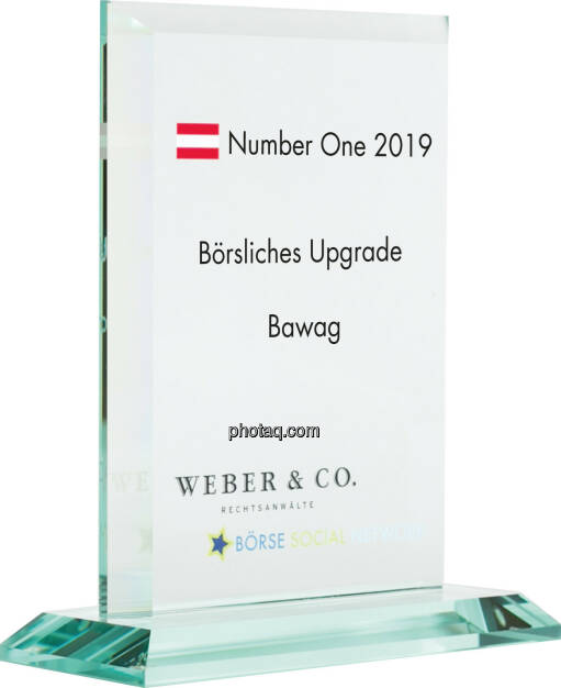 Number One Awards 2019 - Börsliches Upgrade Bawag, © photaq (20.01.2020) 