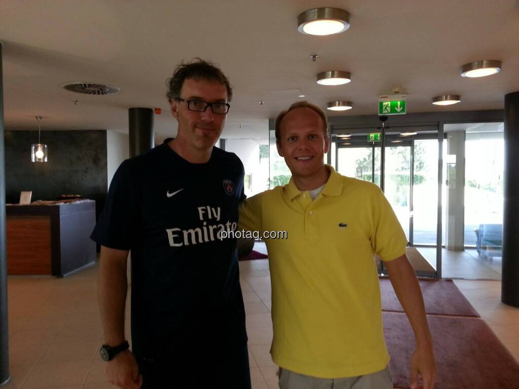 Laurent Blanc (Paris Saint Germain) und Ronald Stöferle (Incrementum) (11.07.2013) 