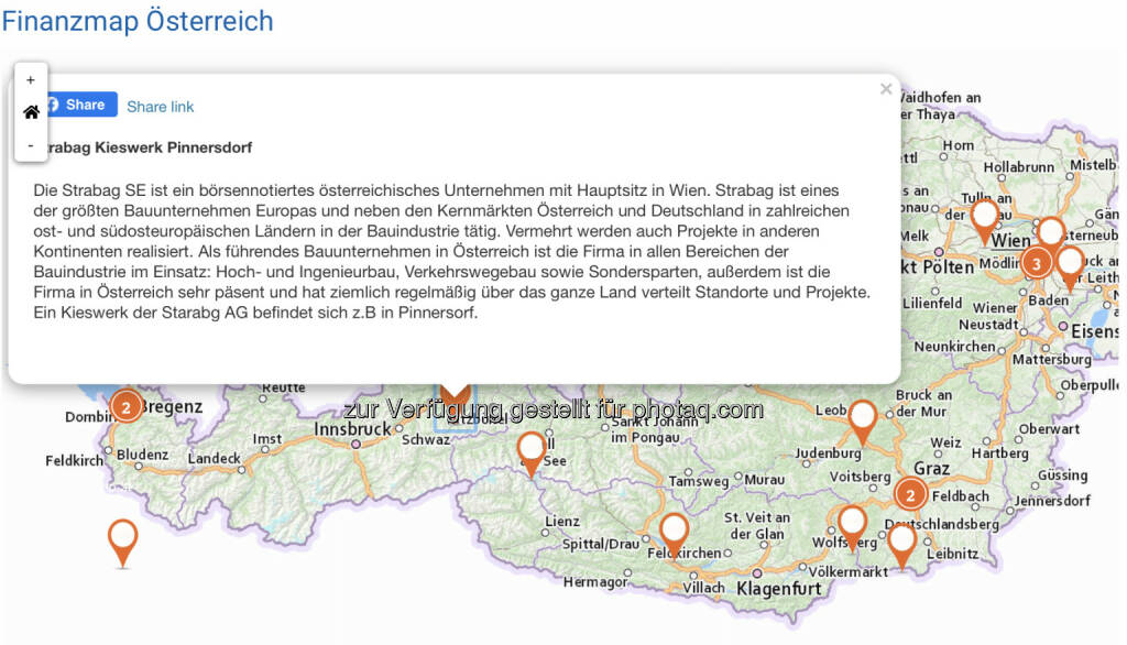 Strabag Kieswerk Pinnersdorf auf der http://www.boerse-social.com/finanzmap (04.02.2020) 