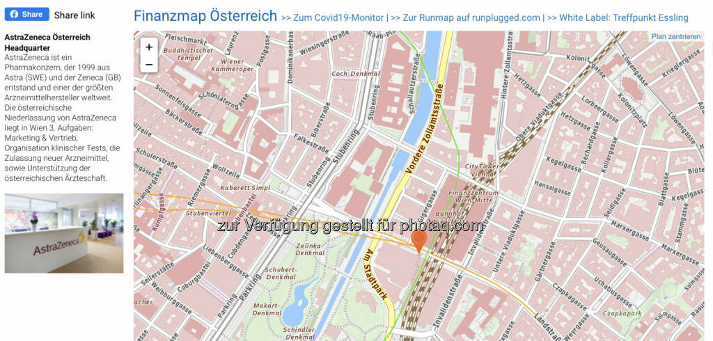 AstraZeneca Österreich Headquarter auf http://www.boerse-social.com/finanzmap (09.04.2020) 