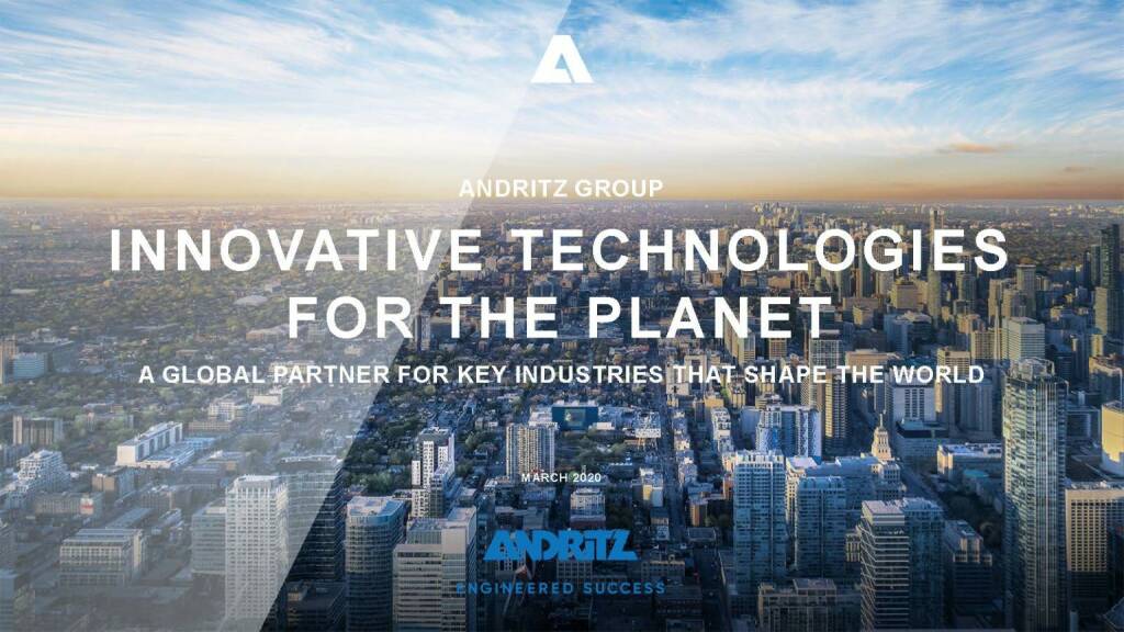Andritz - Innovative Technologies for the Planet (22.04.2020) 