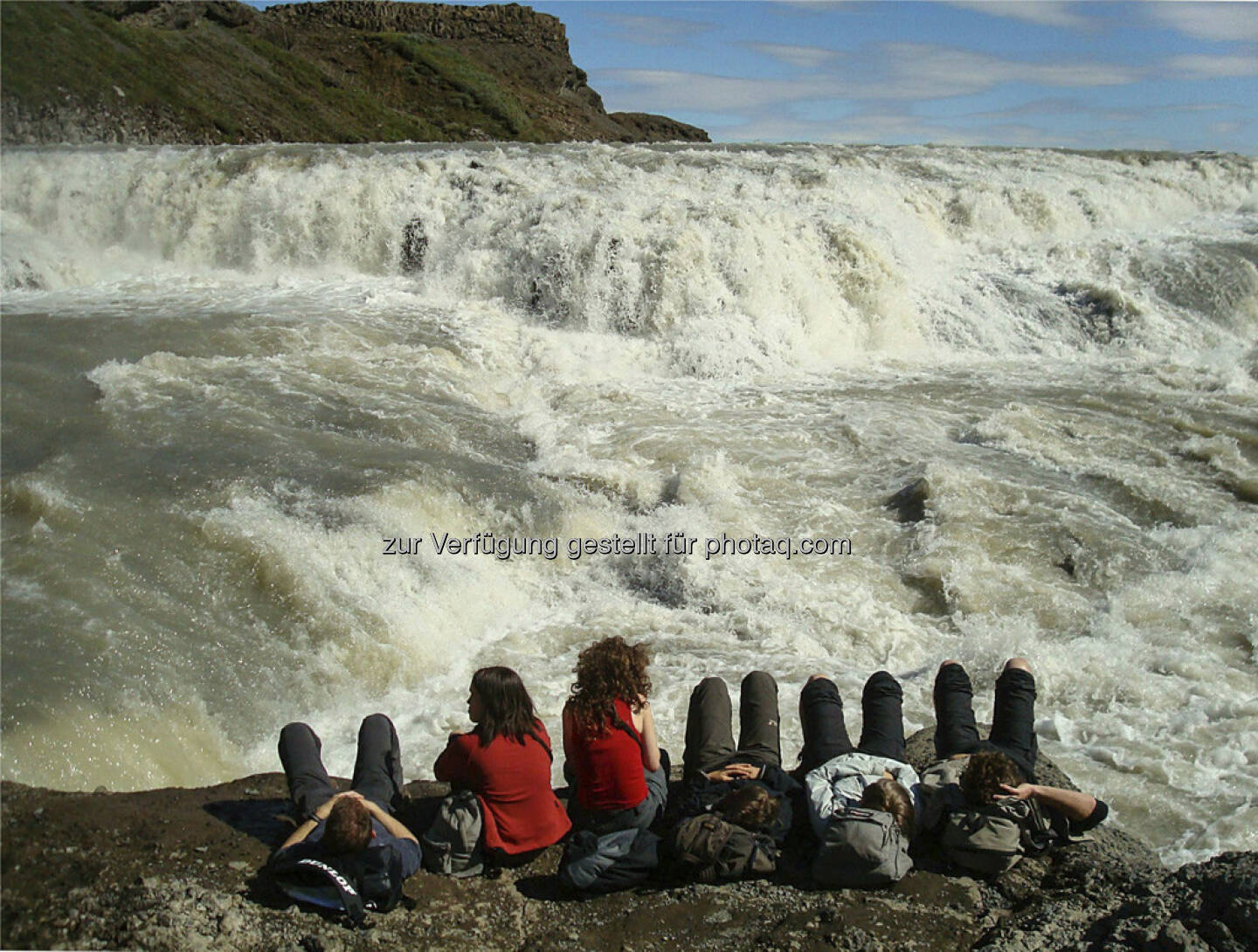 Gulfoss, Wasserfall, Touristen  -  Island