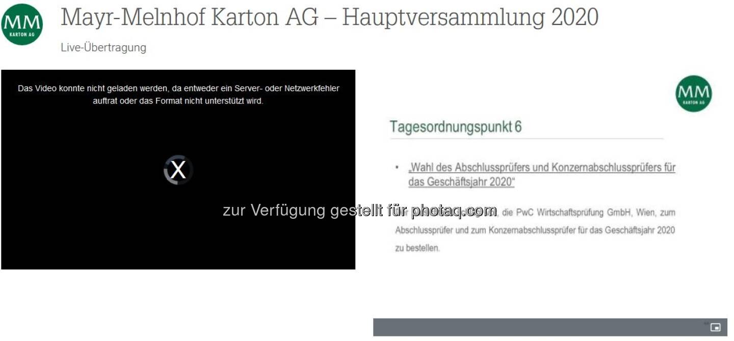 MM-HV 29.4.20, Netzwerkfehler