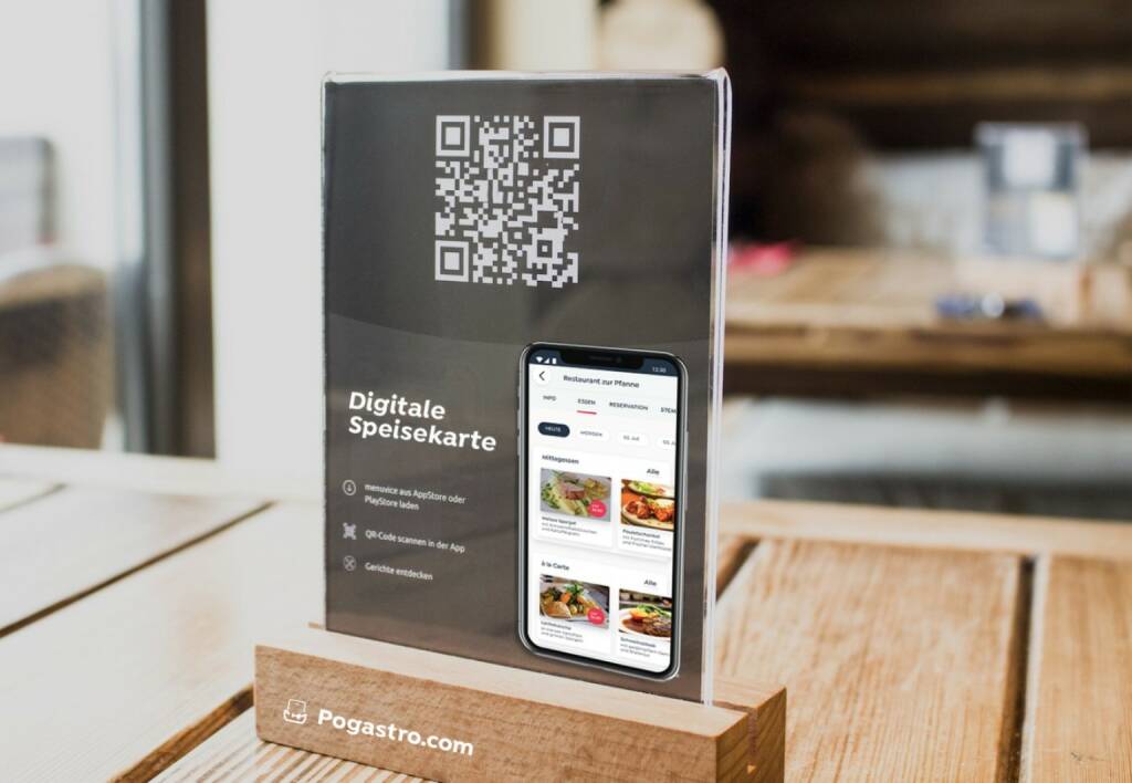 Schweizer Start-Up erfindet die Touchless-Speisekarte - Unter dem Brand Pogastro.com erfindet das Unternehmen mit Sitz in Horw, LU eine digitale Lösung; Credit: Pogastro
Sch�tzt das Portmonnaie
Sch�tzt die Umwelt (06.05.2020) 