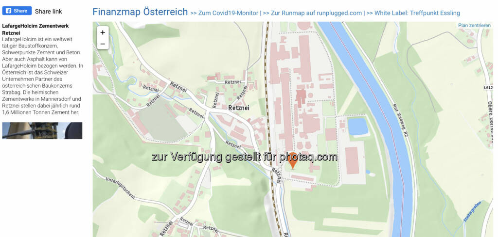 LafargeHolcim Zementwerk Retznei unter http://www.boerse-social.com/finanzmap (08.05.2020) 