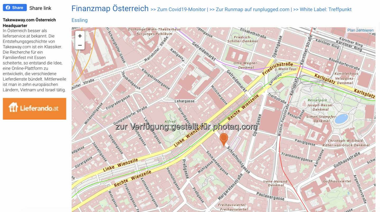 Takewaway.com Österreich Headquarter auf http://www.boerse-social.com/finanzmap 
