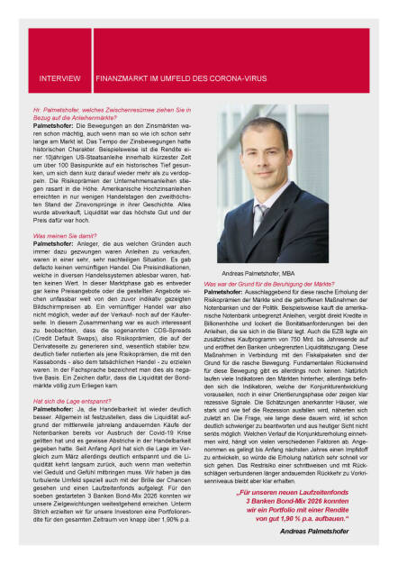 3 Banken-Generali Fonds Journal 06/2020 - Interview Andreas Palmetshofer (03.06.2020) 