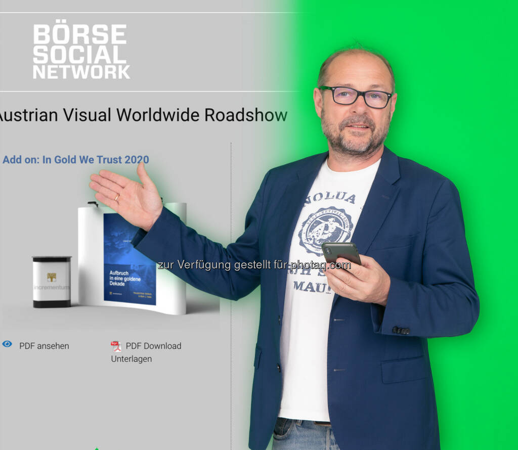 Ex-WirtschaftsBlatt-Fotograf Richard Tanzer wird mit dem Börse Social Network die Austrian Visual Worldwide Roadshow youtube-gerecht und in enger Kooperation mit den präsentierenden Unternehmen aufbereiten https://boerse-social.com/austrianworldwideroadshow, © Aussender (07.06.2020) 