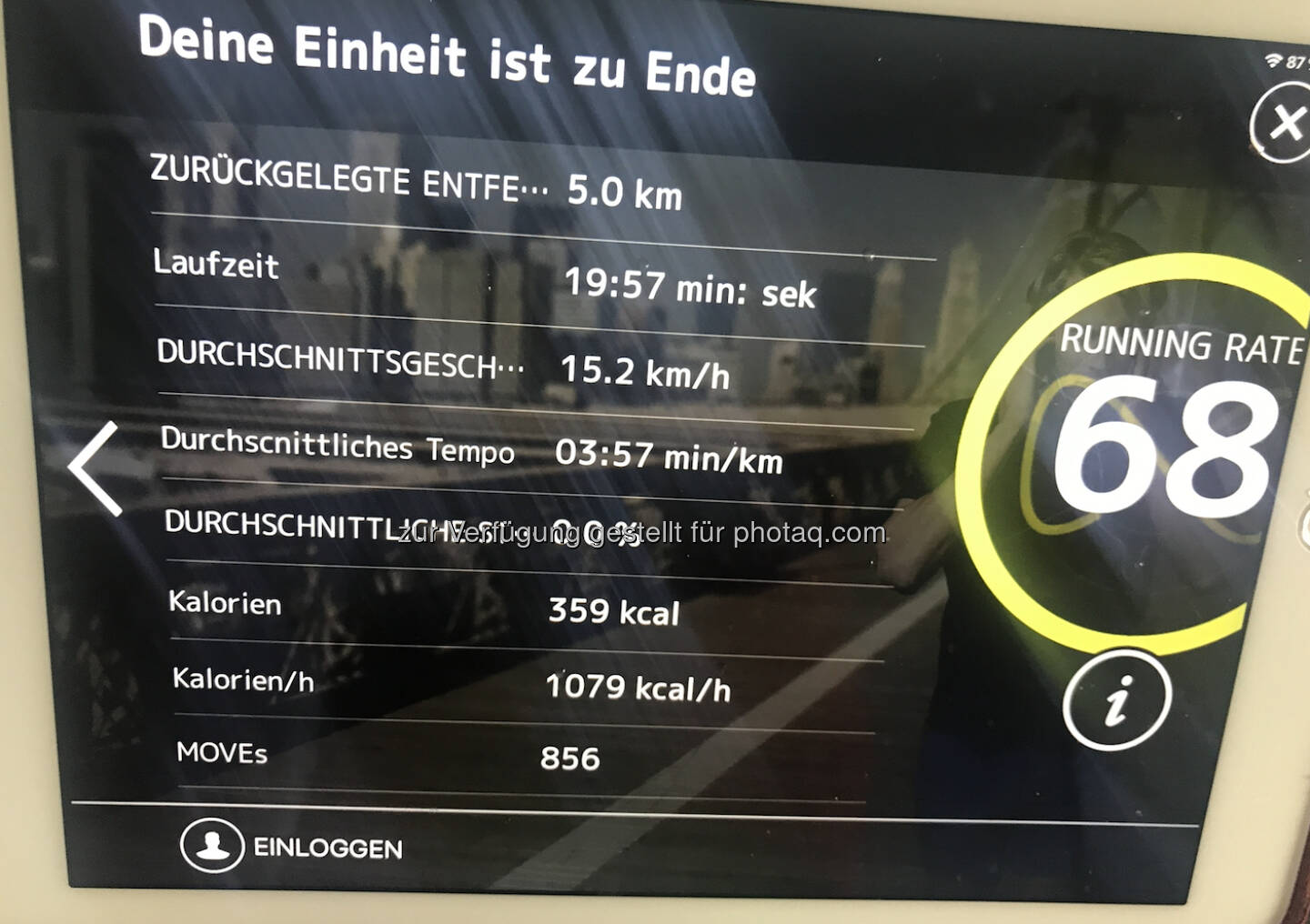 5k in Pace 3:57 am Technogym