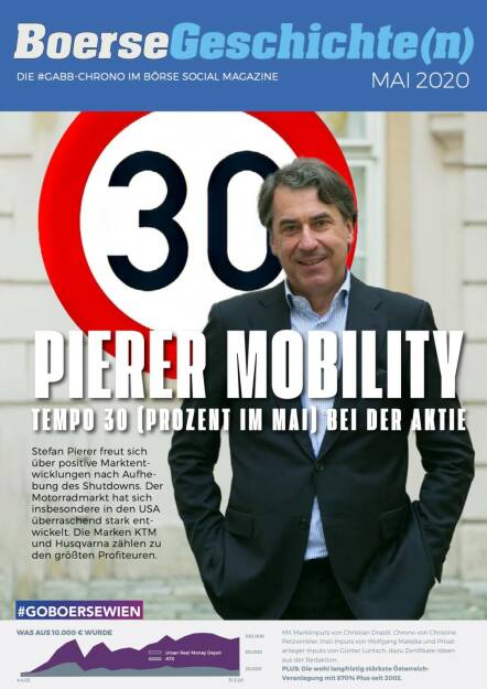 Börsegeschichte(n) Mai 2020 - Pierer Mobility - Tempo 30 (Prozent im Mai) bei der Aktie (11.06.2020) 