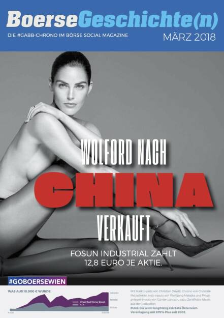 Börsegeschichte(n) März 2018 - Wolford nach China verkauft, Fosun Industrial zahlt 12,8 Euro je Aktie.  (31.08.2020) 