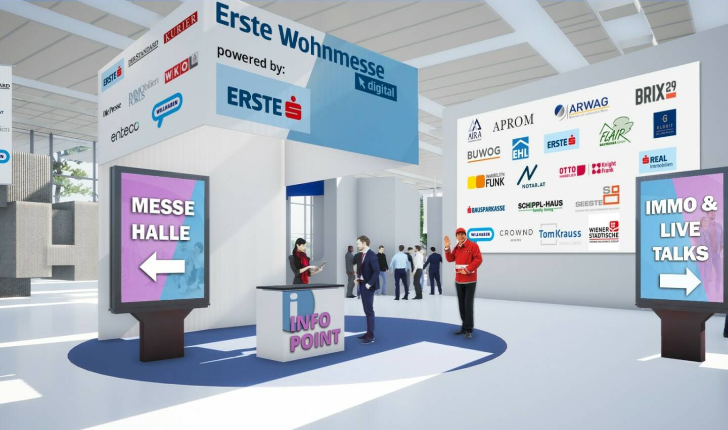 Am 5. September 2020 öffnete die Erste Wohnmesse .digital ihre Pforten für Besucher und Aussteller. Mit mehr als 20 Ausstellern, 20 Vorträgen und über 1.000 Wohnungen ging die Erste Wohnmesse .digital am 5. September online in die erste Runde. Credit: Enteco Concept GmbH