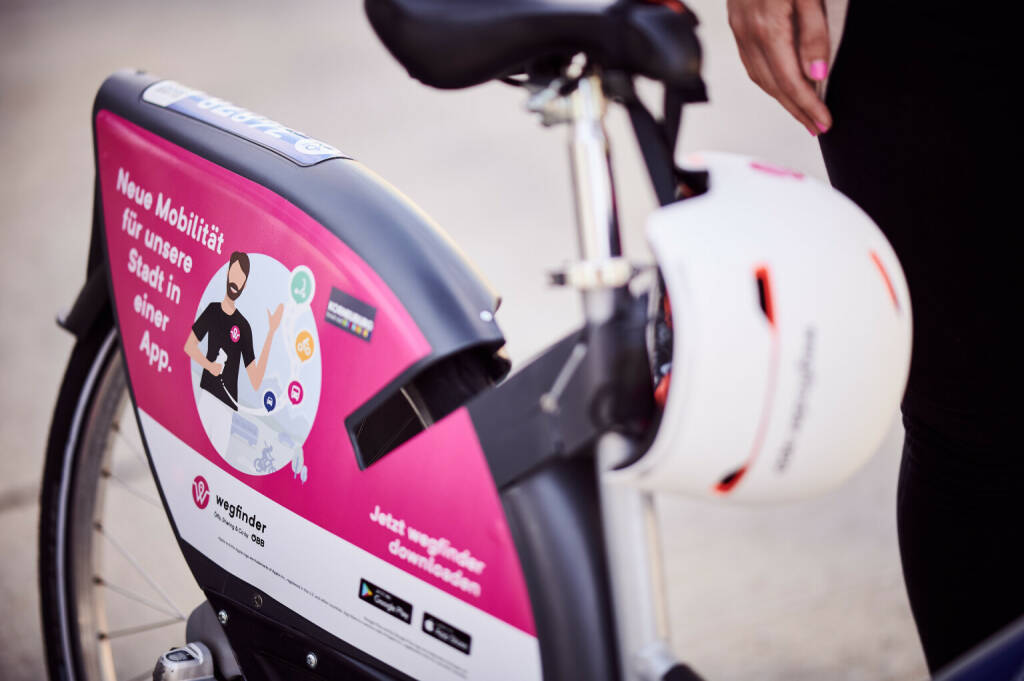 Die Fahrräder des Sharing-Anbieters nextbike sind ab sofort auch über wegfinder buchbar. Damit integriert die  Mobilitäts-App nicht nur einen weiteren Partner, sondern vergrößert das eigene In-App-Buchungsangebot – das bereits von Öffi-Tickets bis hin zu E-Scootern reicht – auch um den Mobilitätsbereich Bike-Sharing. Copyright: ÖBB/Marek Knopp (17.09.2020) 