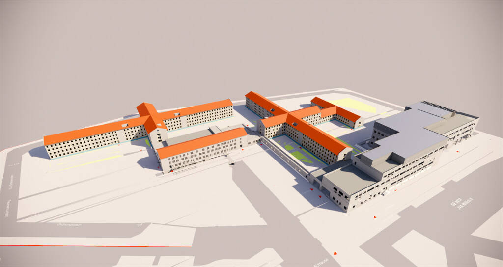 Strabag-Tochter Züblin und BAM Deutschland realisieren in ARGE den Neubau der JVA Willich I; Planungsmodell/Copyright: Ed. Züblin AG, © Aussender (21.10.2020) 