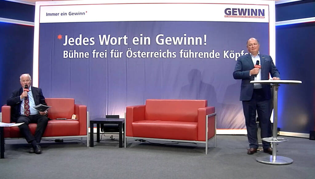 Gewinn-Herausgeber Georg Wailand, Palfinger-Chef Andreas Klauser (22.10.2020) 