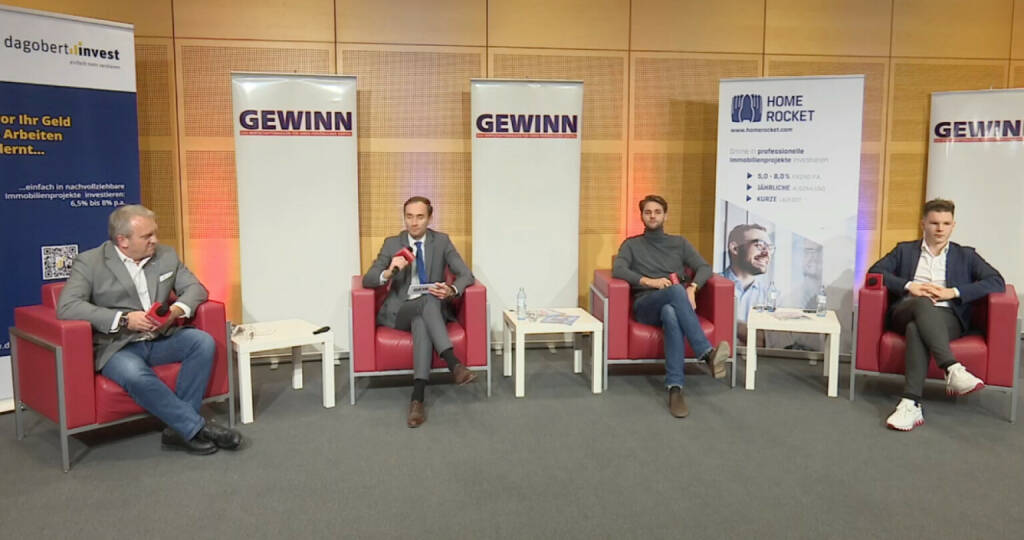 Gewinn-Messe 2020 digital: Immobilien-Crowdinvesting - Andreas Zederbauer (dagobertinvest gmbh), Tobias Leodolter (Rendity GmbH), Wolfgang Deutschmann (HOME ROCKET GmbH)
 (23.10.2020) 