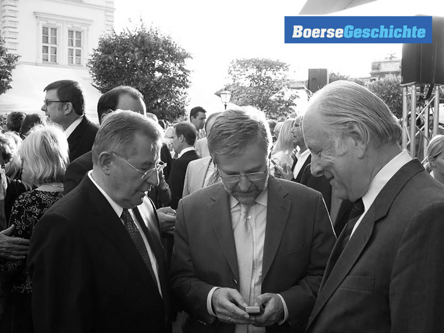 #boersegeschichte 2007 rund um das ATX-All-time-High: RLB OÖ-Boss Ludwig Scharinger, Vizekanzler Wilhelm Molterer und Mayr-Melnhof-Aufsichtsrat Michael Gröller