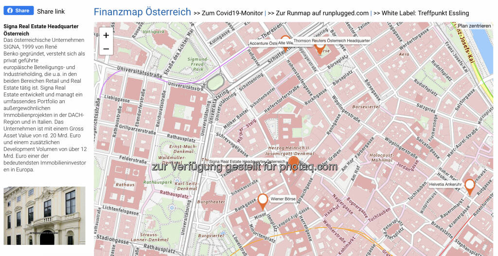 Signa Real Estate Headquarter Österreich auf http://www.boerse-social.com/finanzmap (03.11.2020) 