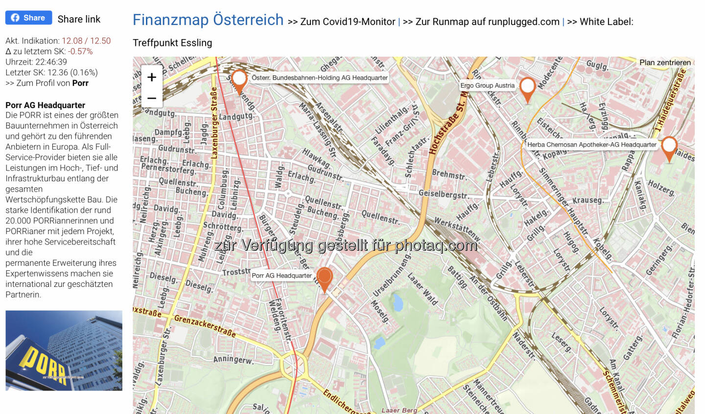 Porr AG Headquarter auf http://www.boerse-social.com/finanzmap