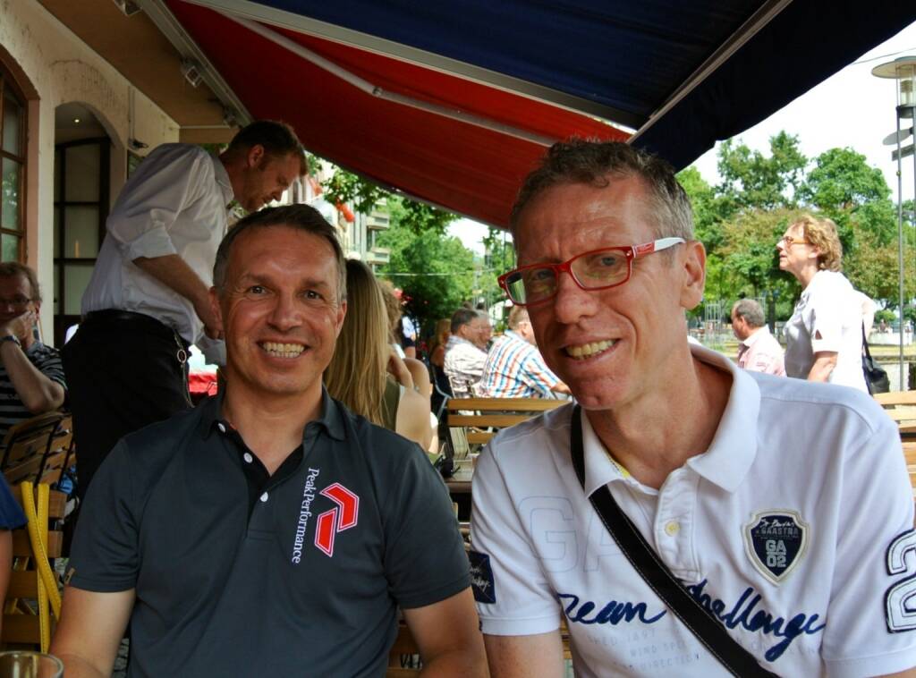 Alfred Reisenberger und Peter Stöger am letzten Juli-Wochenende beim Flanieren in Köln, mehr dazu im Juli-Fachheft bzw. unter http://finanzmarktfoto.at/page/index/585 (28.07.2013) 