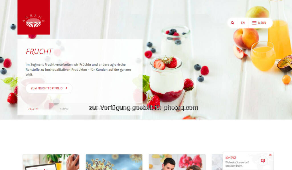 Agrana (Bild: Screenshot Homepage Agrana Dezember 2020) (13.12.2020) 