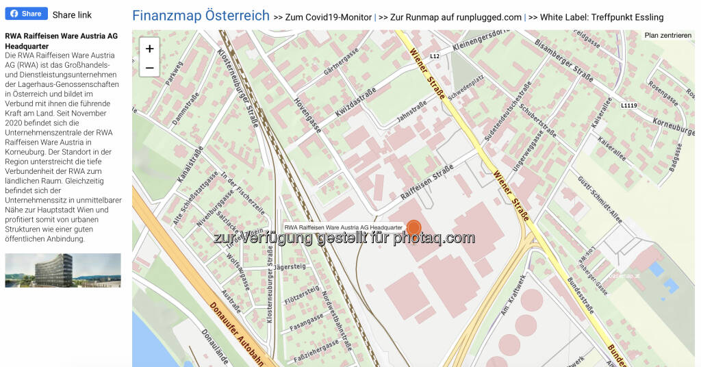 RWA Raiffeisen Ware Austria AG Headquarter http://www.boerse-social.com/finanzmap (16.12.2020) 