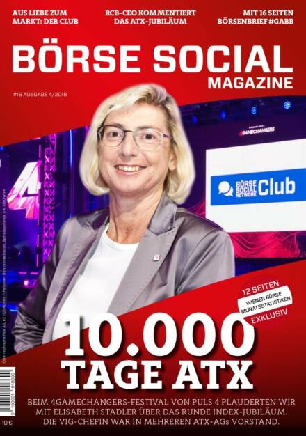 Magazine #16 - April 2018: 4Gamechangers-Festival: Wir waren mit VIG-CEO Elisabeth Stadler auf der Hauptbühne, dies anlässlich von 10.000 Tagen ATX (19.02.2021) 