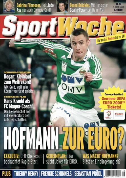 Sportwoche Nr 16, 15. April 2008 (10.04.2021) 