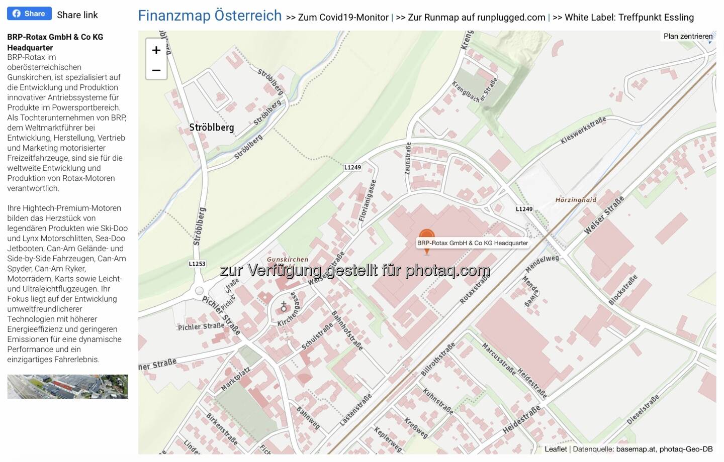 BRP-Rotax GmbH & Co KG Headquarter auf http://www.boerse-social.com/finanzmap