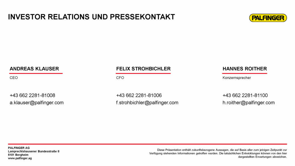 Palfinger - Investor Relations und Pressekontakt (03.05.2021) 
