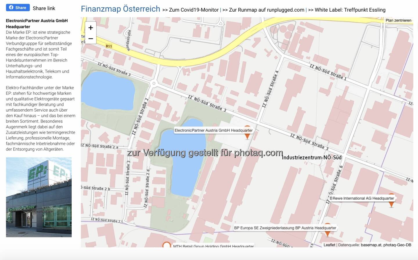 ElectronicPartner Austria GmbH Headquarter auf http://www.boerse-social.com/finanzmap