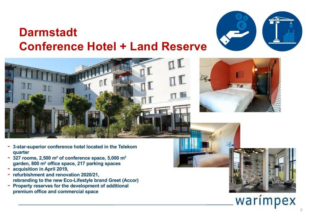 Warimpex - Darmstadt Conference Hotel + Land Reserve (04.05.2021) 
