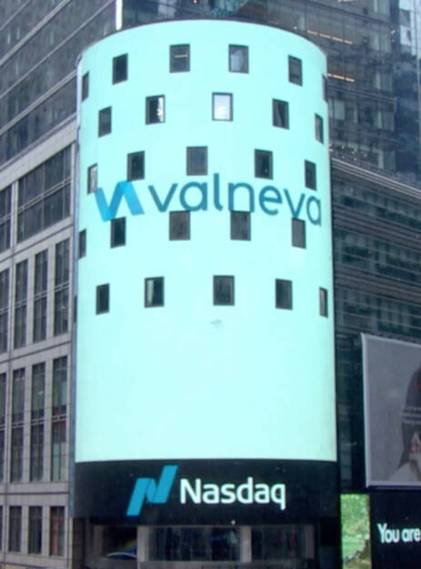 Valneva startet an der Nasdaq, Fotoquelle: Screenshot von Nasdaq.com, © Aussender (06.05.2021) 
