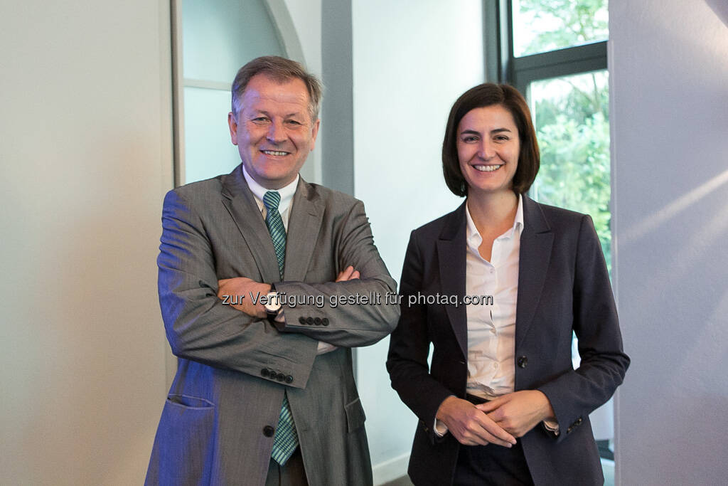 Eduard Zehetner (CEO Immofinanz), Birgit Noggler (CFO Immofinanz), © Martina Draper für Immofinanz (05.08.2013) 