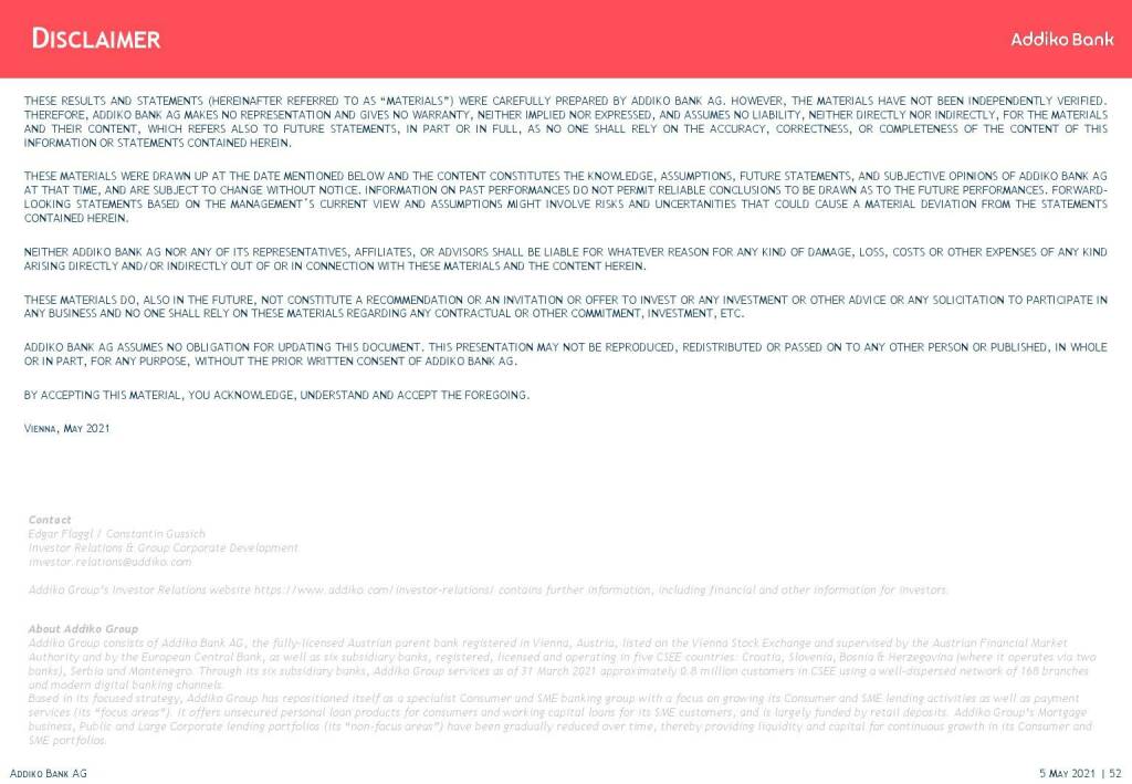Addiko - Disclaimer (11.05.2021)