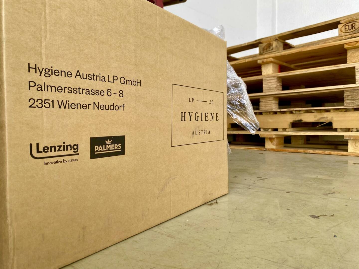 Lenzing, Palmers, Hygiene Austria, Palette, Karton 