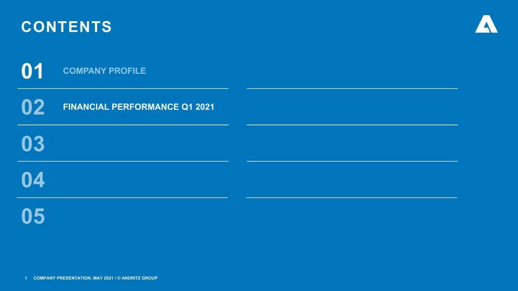 Andritz - Financial performance Q1 2021 (16.05.2021) 