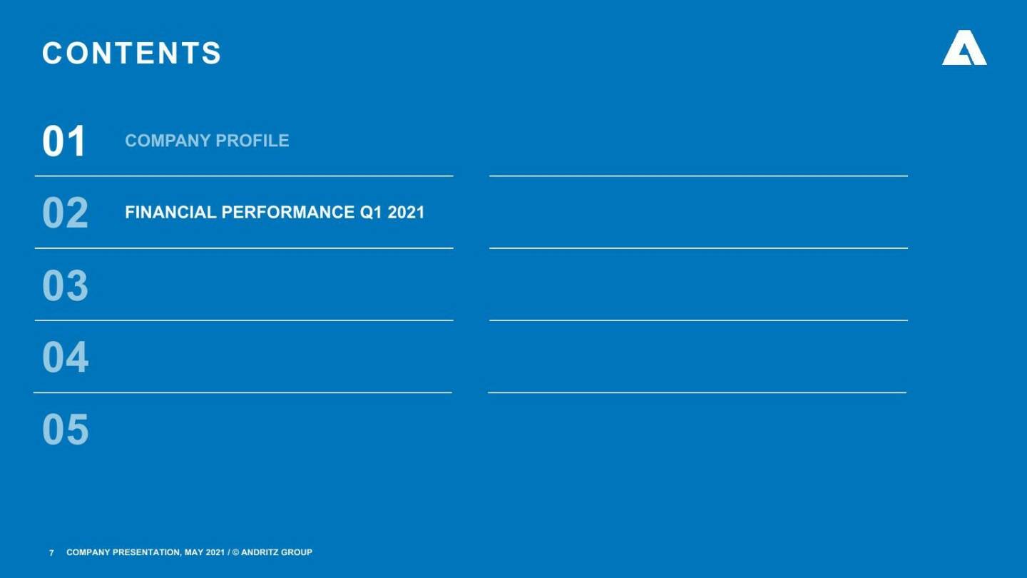 Andritz - Financial performance Q1 2021