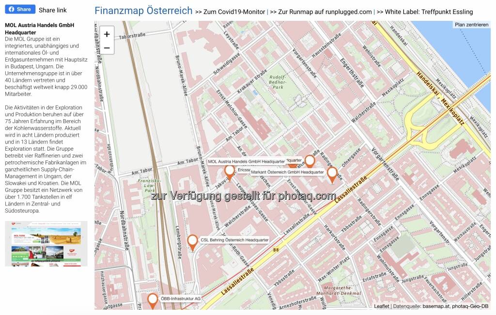 MOL Austria Handels GmbH Headquarter auf http://www.boerse-social.com/finanzmap (20.05.2021) 