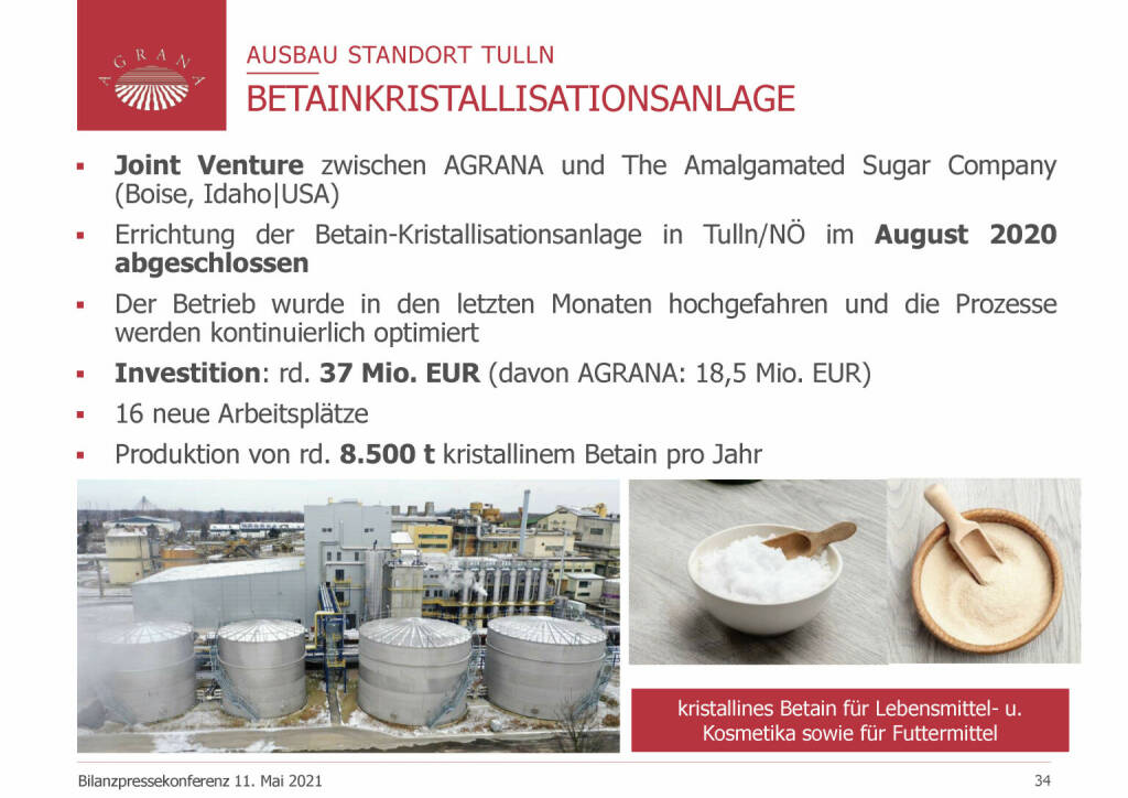 Agrana - Betainkristallisationsanlage (20.05.2021) 