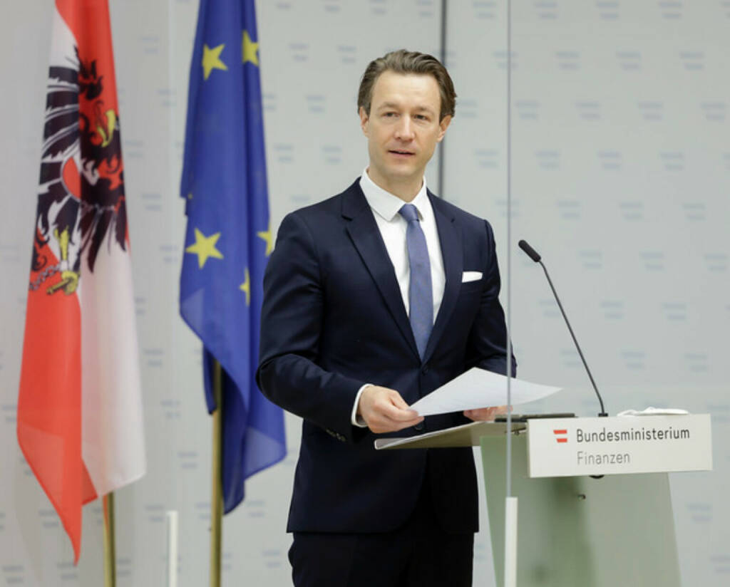 Finanzminister Gernot Blümel: Unser Ziel ist die steuerrechtliche Gleichstellung von Eigen- und Fremdkapital; Credit: BMF, © Aussender (27.05.2021) 