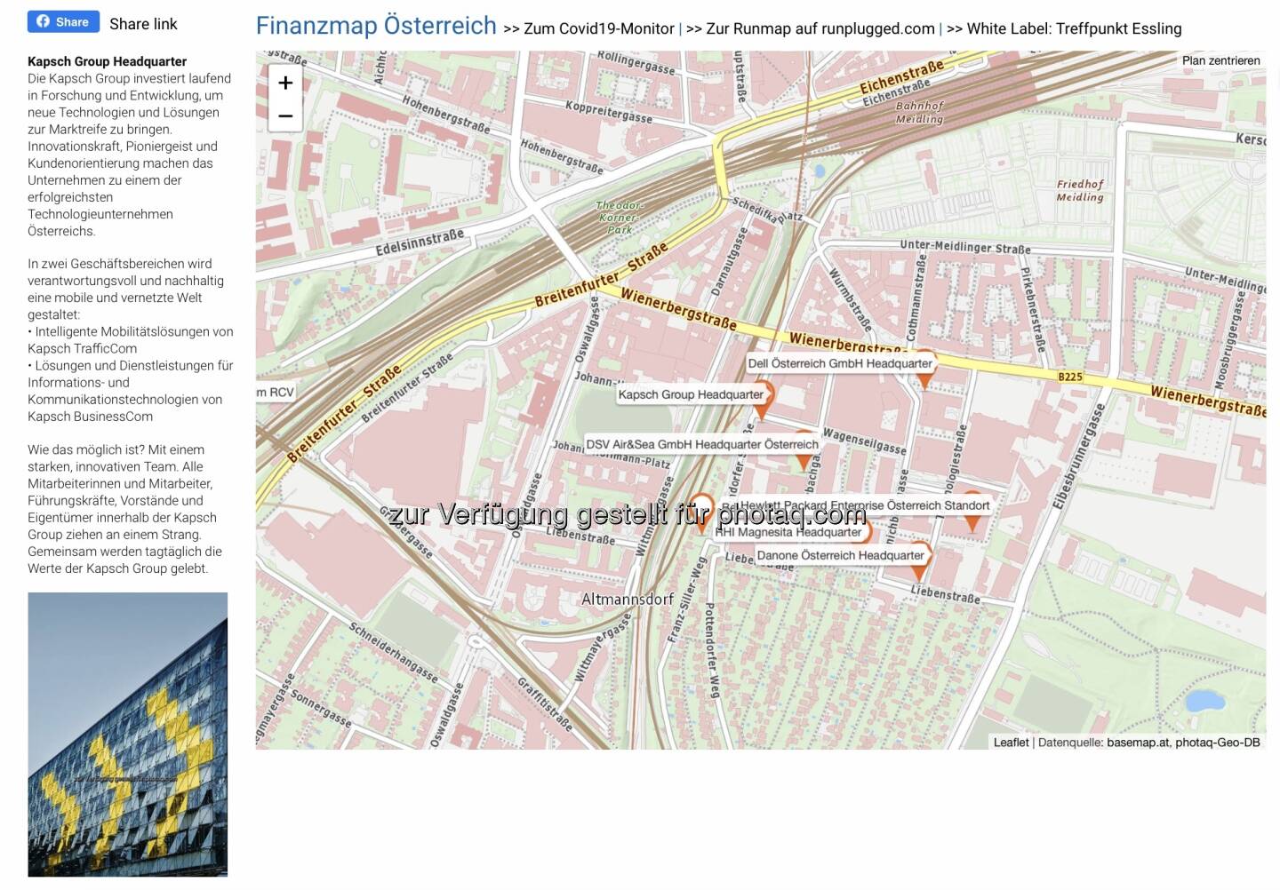 Kapsch Group Headquarter auf http://www.boerse-social.com/finanzmap