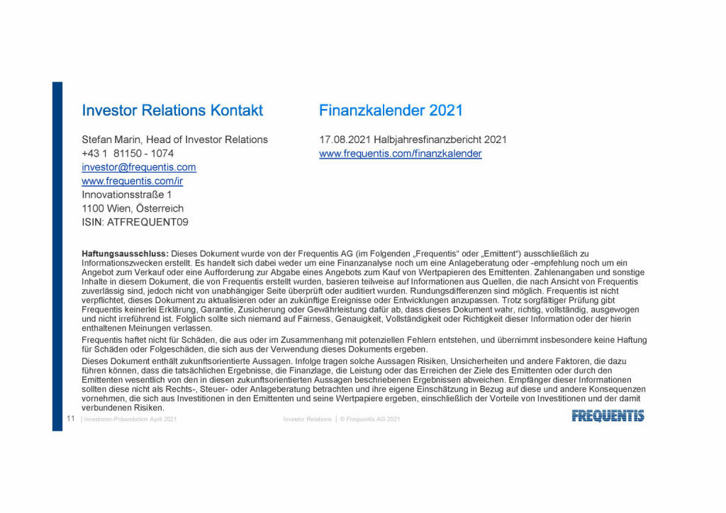 Frequentis - Investor Relations Kontakt (02.06.2021) 