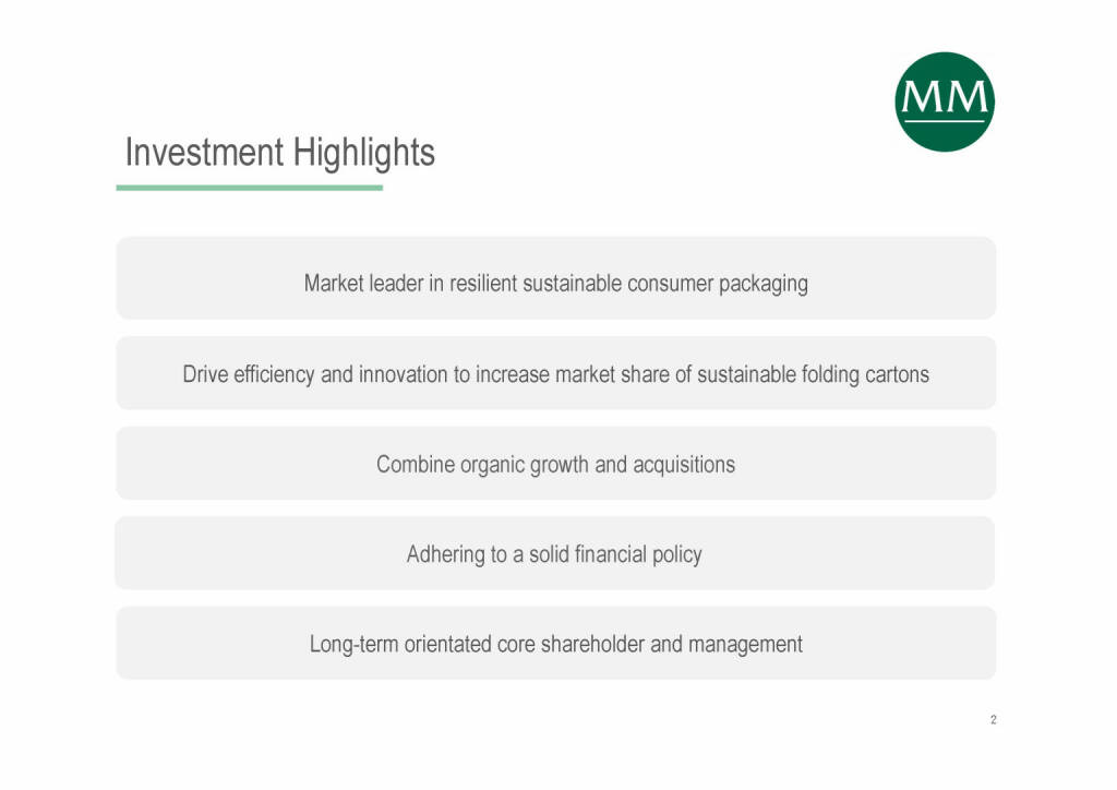 Mayr-Melnhof - Investment Highlights (07.06.2021) 