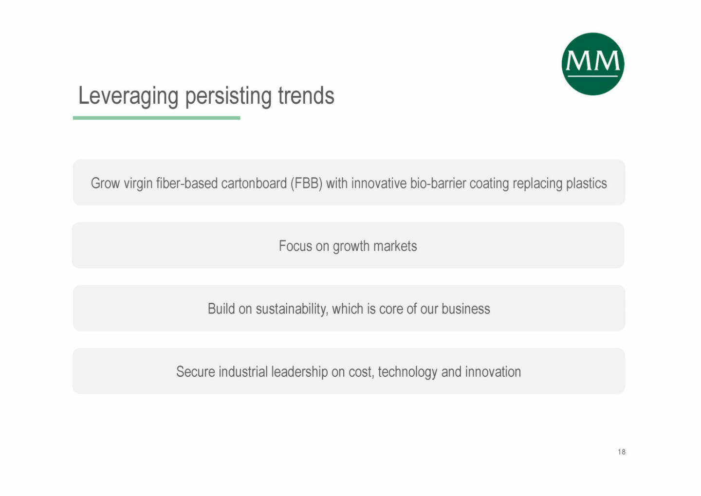 Mayr-Melnhof - Leveraging persisting trends