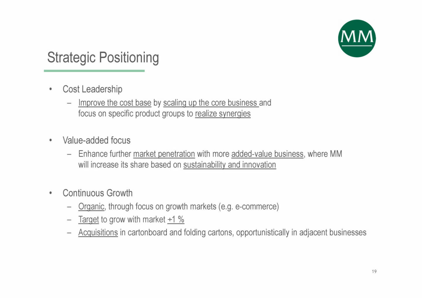 Mayr-Melnhof - Strategic Positioning