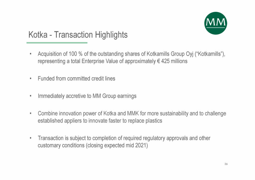 Mayr-Melnhof - Kotka - Transaction Highlights (07.06.2021) 
