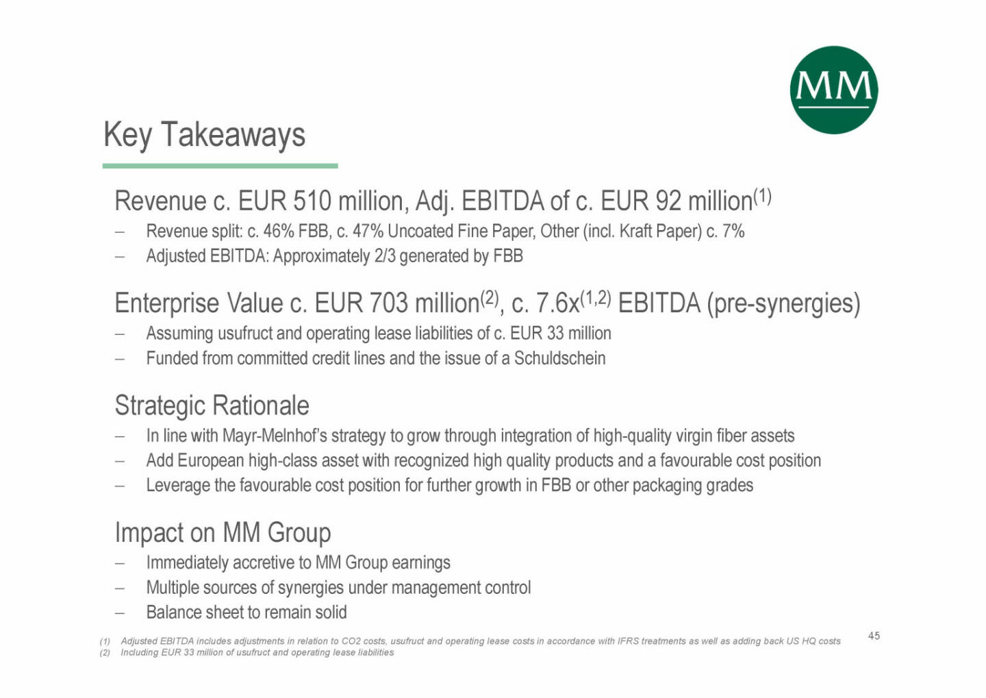 Mayr-Melnhof - Key Takeaways